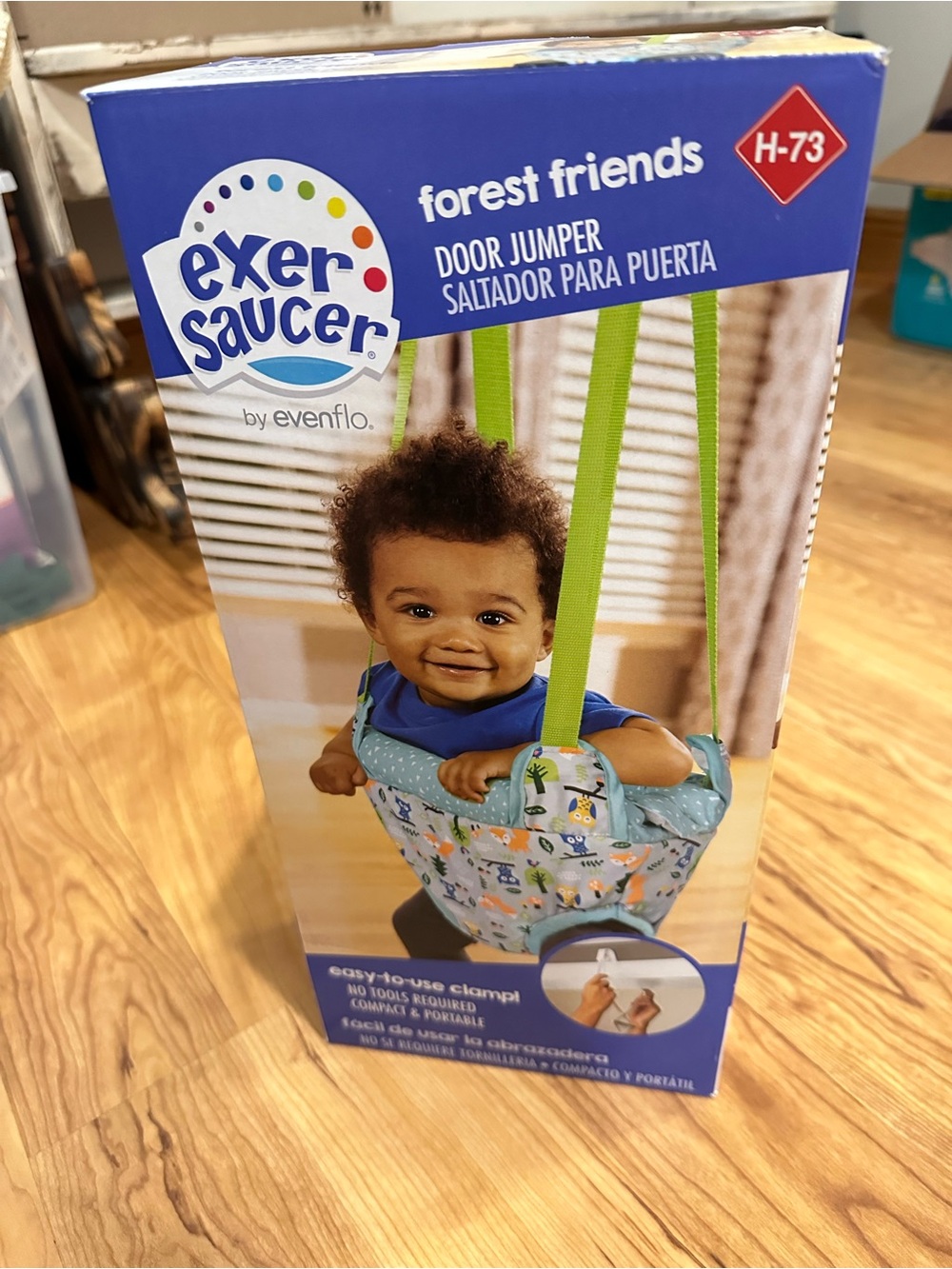 Evenflo ExerSaucer Forest Friends Door Jumper - Blue/Green